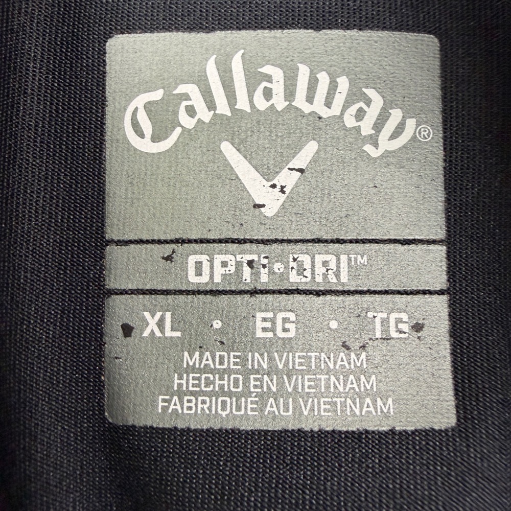 Callaway Opti-Dri Mens‎ XL Polo Shirt Black Burgundy Gradient Stripe Golf Top - Picture 4 of 9